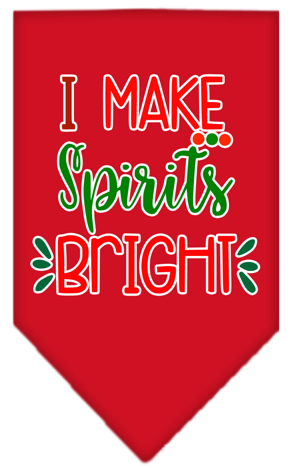 I Make Spirits Bright Screen Print Bandana Red Large